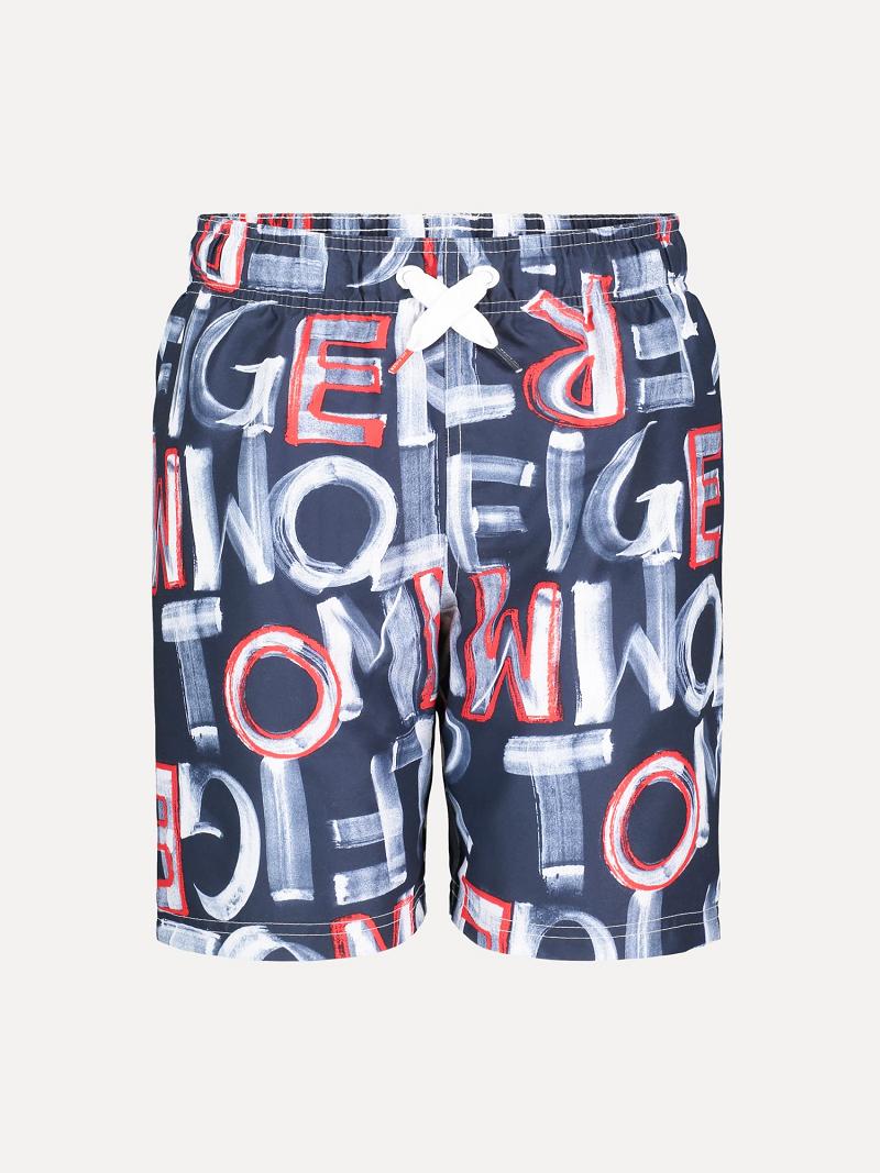 Fiú Tommy Hilfiger Big Chalk Print Trunk Úszóruhák Színes | HU 2228EBC